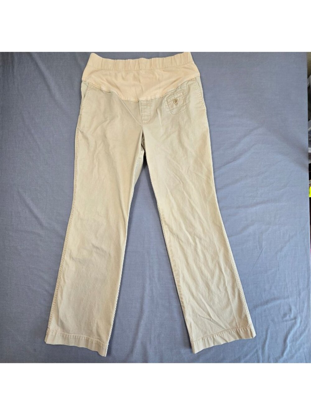 Gap Maternity Size 8 Khaki Stretch Pants Beige Casual Wear Stretch Waistband